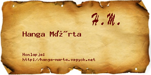 Hanga Márta névjegykártya