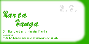 marta hanga business card