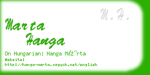marta hanga business card